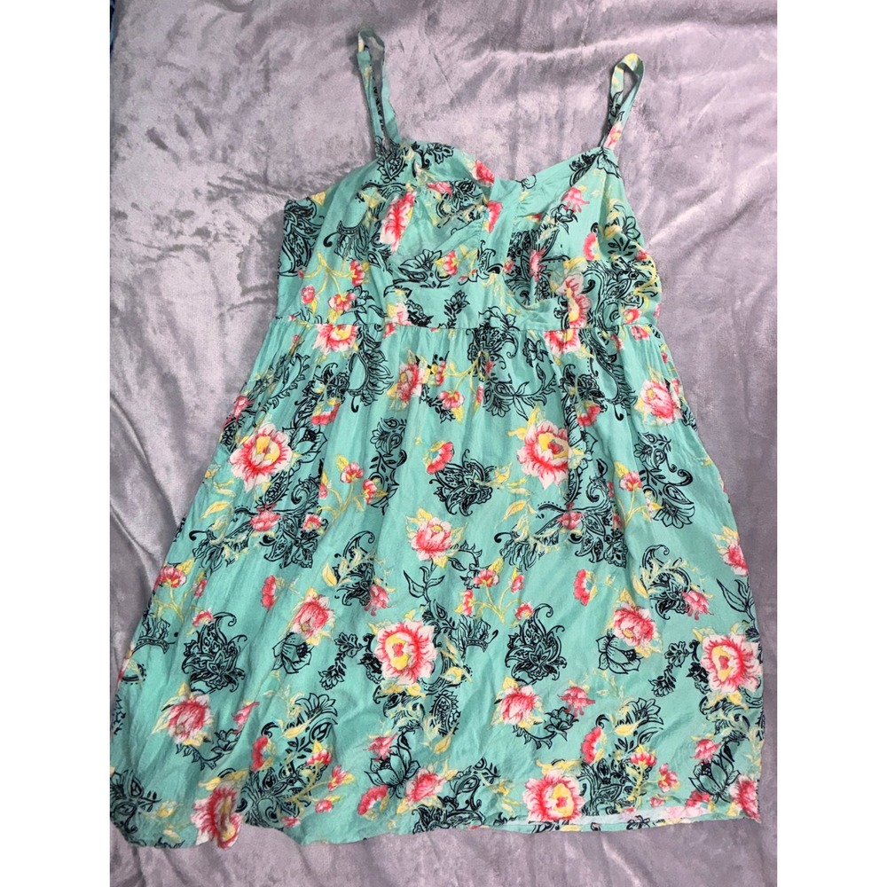 Torrid Mint Green Floral Paisley Sun Dress Sweetheart Neck Pockets Plus Size 2